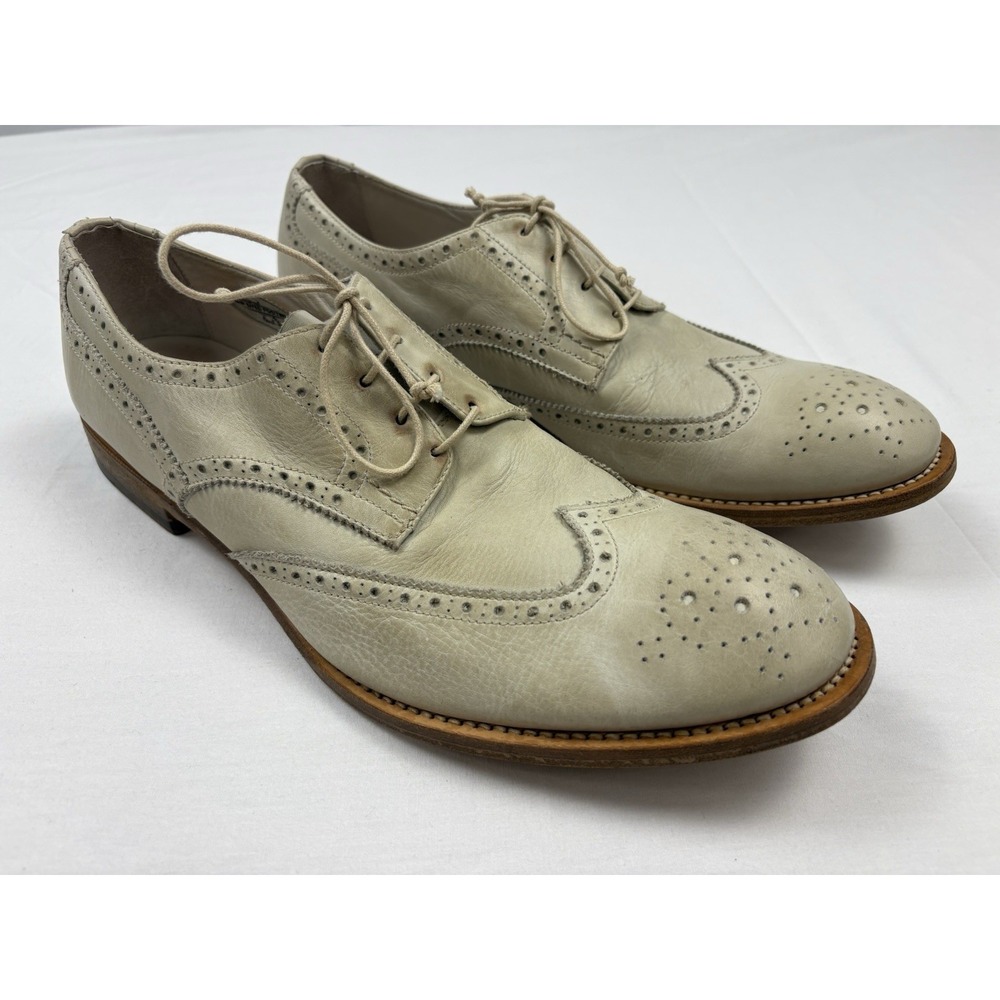 Paul Smith Dip-Dyed Leather Brogue Wingtip Oxfords US 10M EU 44 Faint Mint Green